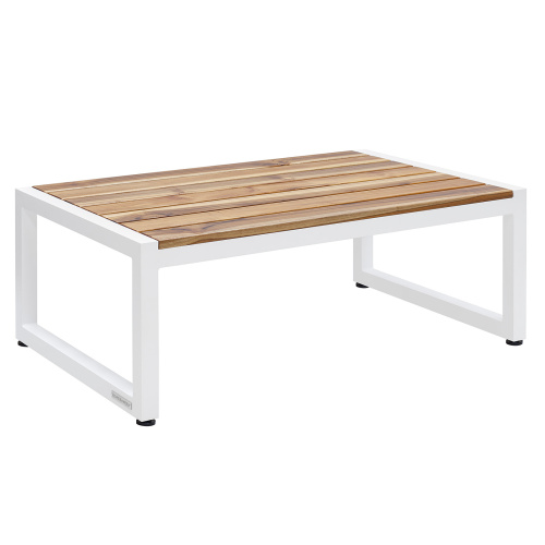 Cтол уличный журнальный SANTORINI, алюминий белый, тик, 108,5*65*36,5