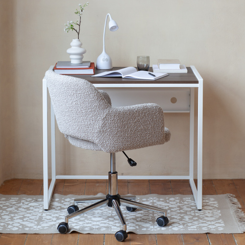 Стол письменный Rimini, белый, ЛДСП Орех Табак, 90*65*75 фото 3