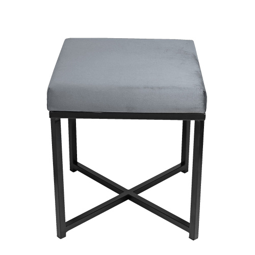 Пуф CRUZ, черный, серый, 40*40*47 фото 4