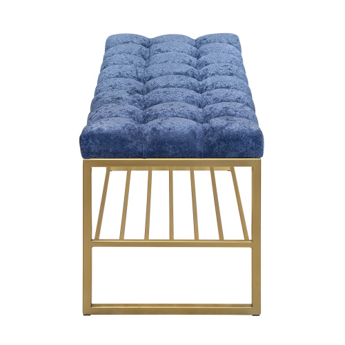 Банкетка RUBY, золотая, Steel Blue, каретная стяжка, 110*40*45 фото 9