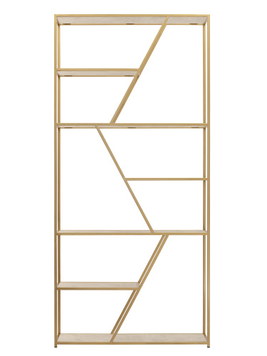 Стеллаж ARNETTA, золотой, полки керамика слоновая кость, 90*30*192 фото 5
