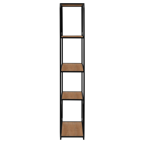 Стеллаж SIENA, черный, ЛДСП Робиния, 80*30*173 фото 3