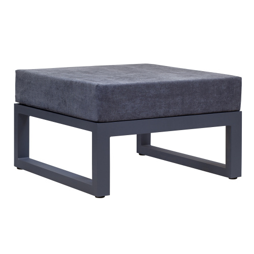 Пуф уличный CAPRI модульный без спинки, алюминий цвет серый, темно-серый велюр