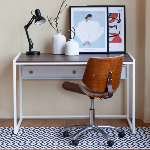 Стол письменный Rimini, белый, ЛДСП Орех Табак, 120*65*75 фото 3