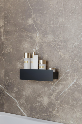 Полка для ванной комнаты CASA, 30 см, нерж. сталь, черная