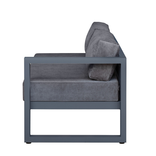 Диван уличный CAPRI модульный с правым подлокотником, алюминий цвет серый, темно-серый велюр фото 3