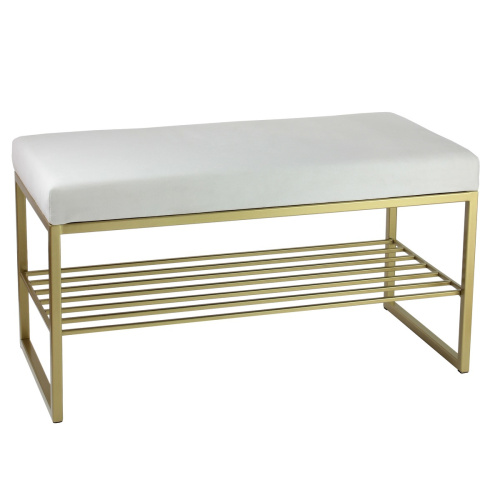 Банкетка RUBY MINI, золотой, слоновая кость, 85*40*45 фото 9