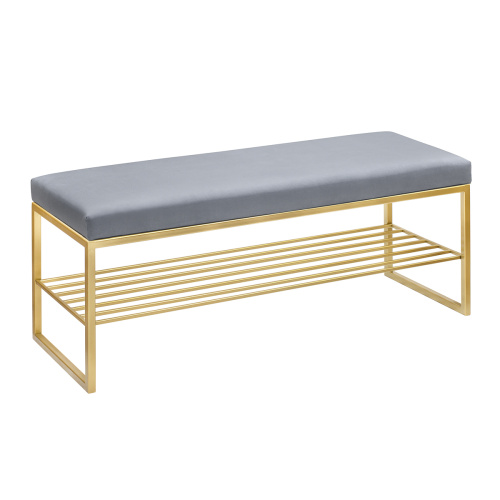 Банкетка RUBY, золотая, Light Blue, 110*40*45 фото 7