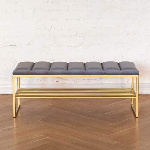 Банкетка RUBY, золотая, Light Blue, Bulon, 110*40*43,5