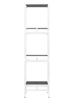 Стеллаж CUBIC-3, белый, тонированное стекло, 40*40*150,5