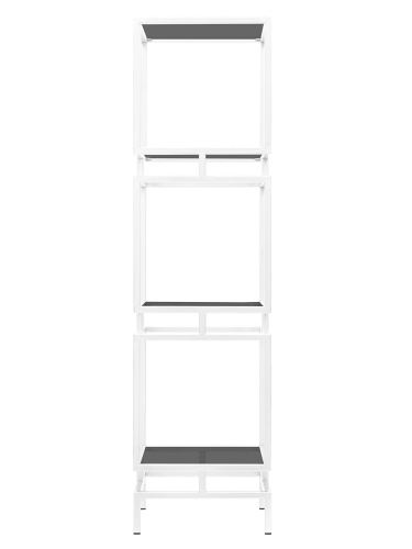 Стеллаж CUBIC-3, белый, тонированное стекло, 40*40*150,5