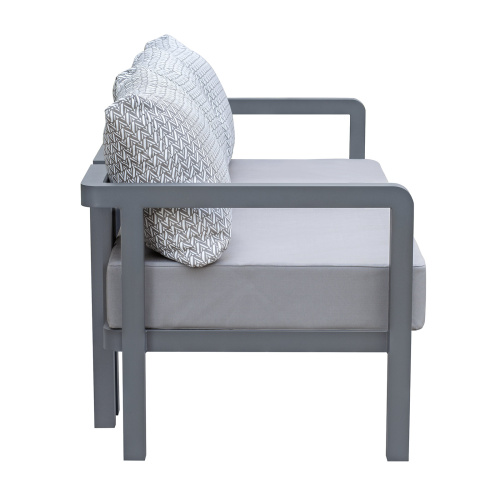 Диван уличный AMALFI, каркас алюминий цвет LAVA, подушки ткань водонепр. Stone фото 8