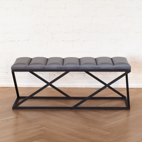 Банкетка ZUMA, черная, Light Blue, Bulon, 110*40*43,5