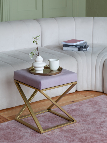 Пуф Chelsea, золотой, Dusty Pink, 40*40*45 фото 4