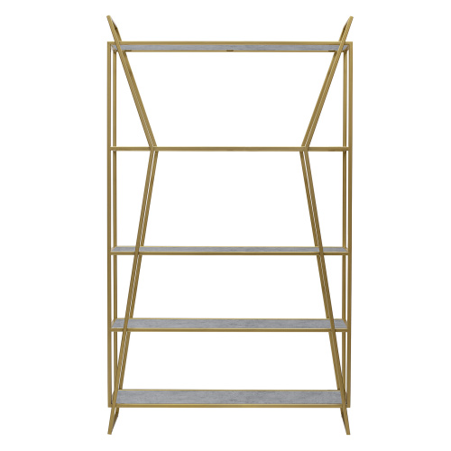 Стеллаж OSLO, золотой, ЛДСП Бетон светлый фото 9