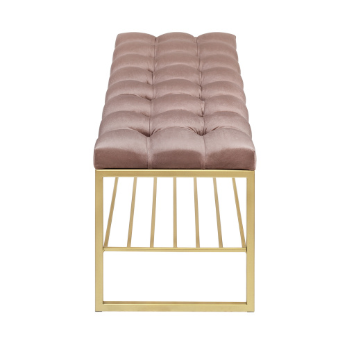 Банкетка RUBY, золотая, Mocco, каретная стяжка, 110*40*45 фото 9