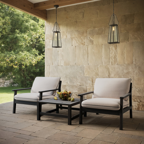 Набор садовой мебели ISTRA / 3 предмета: 2 кресла, столик / черный/Jamaica MILK фото 3