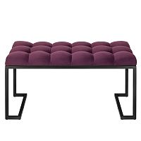 Банкетка OMEGA MINI, черная, Marsala, каретная стяжка, 85*40*45