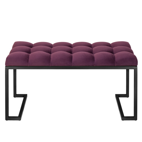 Банкетка OMEGA MINI, черная, Marsala, каретная стяжка, 85*40*45