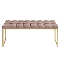 Банкетка ALBA, золотая, Mocco, каретная стяжка, 110*40*45