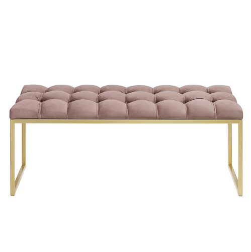 Банкетка ALBA, золотая, Mocco, каретная стяжка, 110*40*45