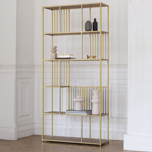Стеллаж SOHO, золотой, ЛДСП Робиния фото 3