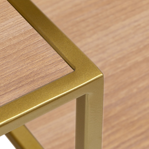 Стеллаж JAQLENE, золотой, ЛДСП Робиния, 100x30*200 фото 9