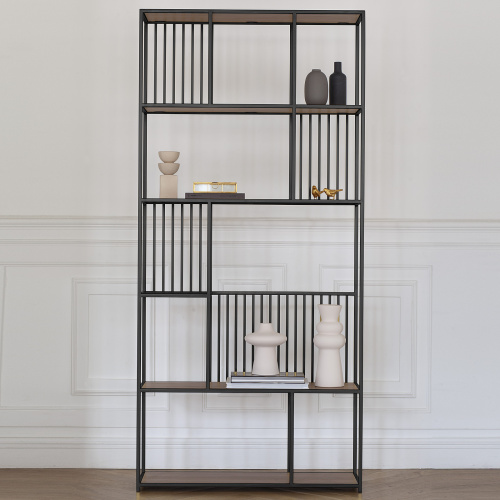 Стеллаж SOHO, черный, ЛДСП Робиния, 90*30*192 фото 2