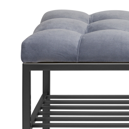 Обувница GARDA PLUS, черная, Light Blue, каретная стяжка, 85*40*52 фото 6