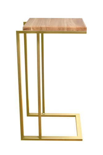 Столик кофейный приставной, золотой фото 4