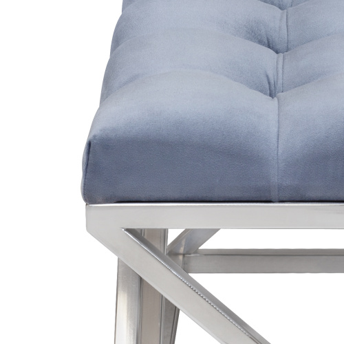 Банкетка ZUMA, н/ж сталь, Light Blue, каретная стяжка, 110*40*45 фото 7