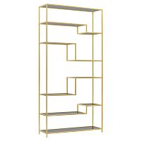 Стеллаж JAQLENE, золотой, стекло