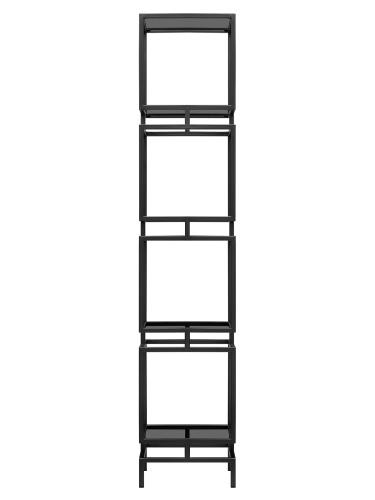 Стеллаж CUBIC-4, каркас сталь, полки тонированное стекло, 1965x400x400 фото 4