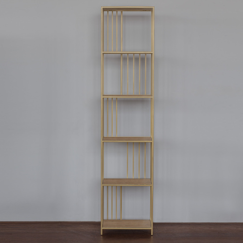 Стеллаж SOHO MINI, золотой, ЛДСП Дуб Каселла, 45*30*195 фото 7