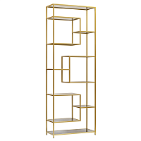 Стеллаж OLIVIA, золотой, стекло