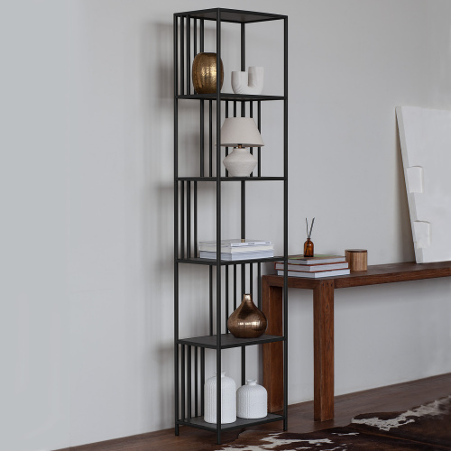 Стеллаж SOHO MINI, черный, ЛДСП Бетон темный фото 2