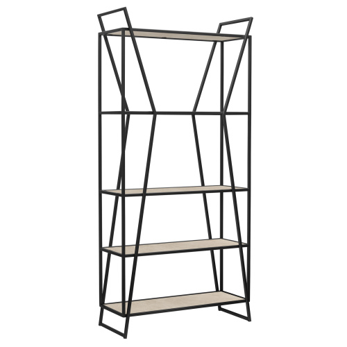 Стеллаж OSLO MINI, черный, керамика Ivory, 80*33*171 фото 10