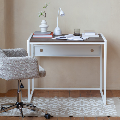 Стол письменный Rimini, белый, ЛДСП Орех Табак, 90*65*75 фото 4