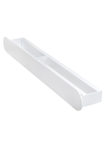 Полка настенная с полотенцедержателем OMEGA, 71 см, белая, левая