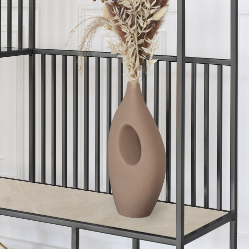 Стеллаж SOHO, черный, керамика слоновая кость, 192*90*30 фото 4