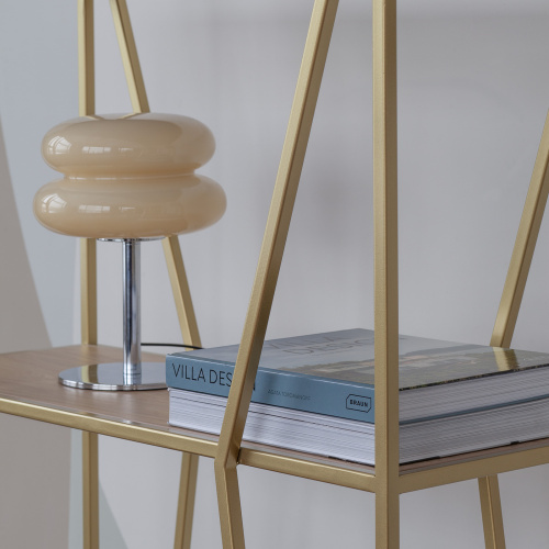 Стеллаж OSLO MINI, золотой, ЛДСП Дуб Каселла, 80*33*171 фото 4