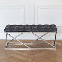 Банкетка ZUMA, н/ж сталь, Steel Grey, каретная стяжка 110*40*45