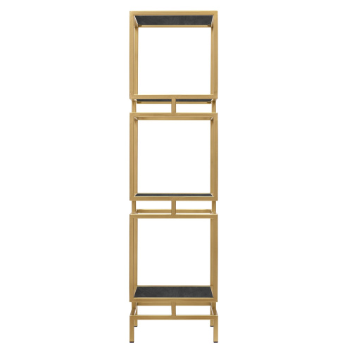 Стеллаж CUBIC-3, золотой, керамика Antracite, 40*40*150,5 фото 4