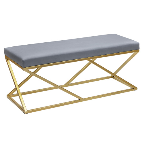 Банкетка ZUMA, золотая, Light Blue, 110*40*45 фото 3