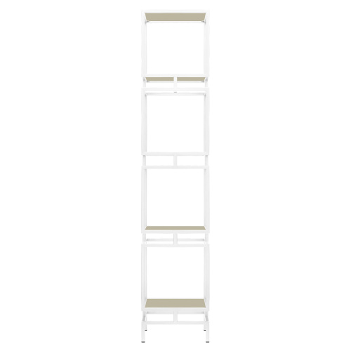 Стеллаж CUBIC-4, белый, ЛДСП Серый камень, 40*40*196,5 фото 2