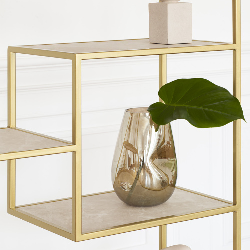 Стеллаж OLIVIA, золотой, полки керамика слоновая кость, 70*30*195,3 фото 5