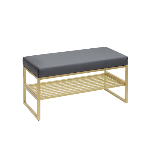 Банкетка RIMINI MINI, золотой, Mouse Grey, 85*40*45 фото 2