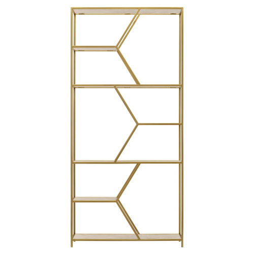 Стеллаж MALTA, золотой, керамика Ivory, 90*30*192 фото 6