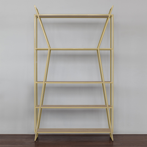 Стеллаж OSLO, золотой, ЛДСП Дуб Каселла, 100*33*171 фото 6