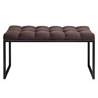 Банкетка ALBA MINI, черная, Kashtan, каретная стяжка, 85*40*45